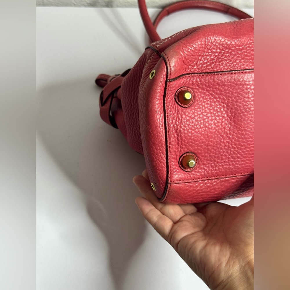 Coach Y2K Hampton Red Pebbled Leather Carryall Satchel Tote Shoulder Bag - Picture 8 of 15